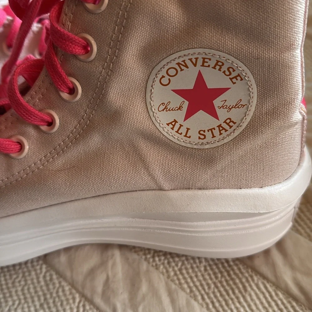Converse Women's Pink High-Top Sneakers - Picture 2 of 3